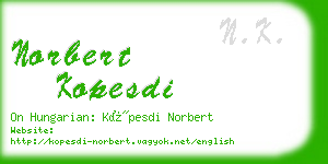 norbert kopesdi business card